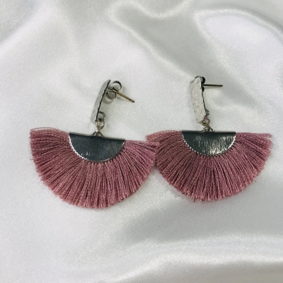 Boucles d'oreilles pompon éventail